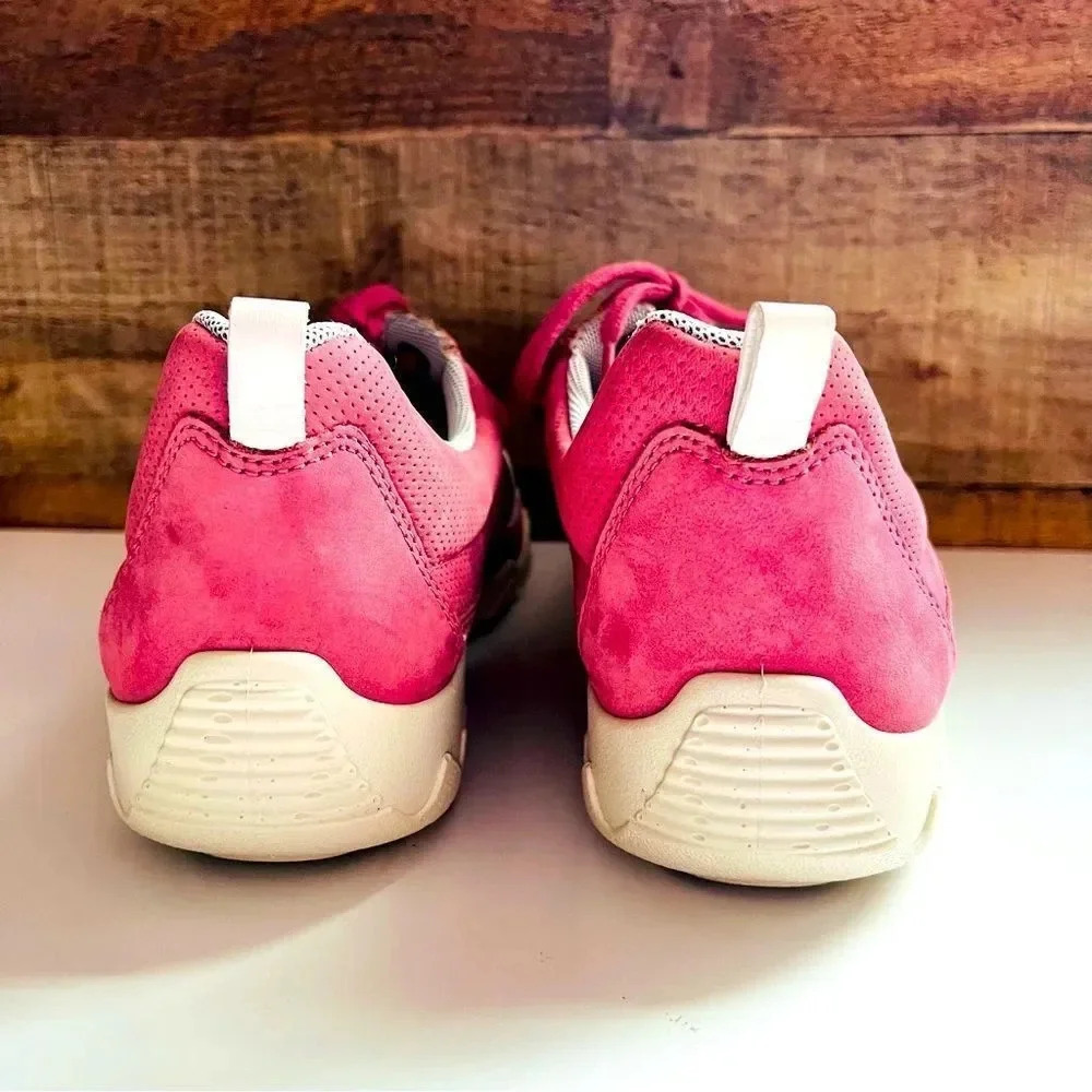 Nwot Hotter Leanne Pink Confort Concept Leather Lace Up Sneakers - Picture 5 of 10